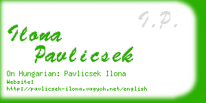 ilona pavlicsek business card